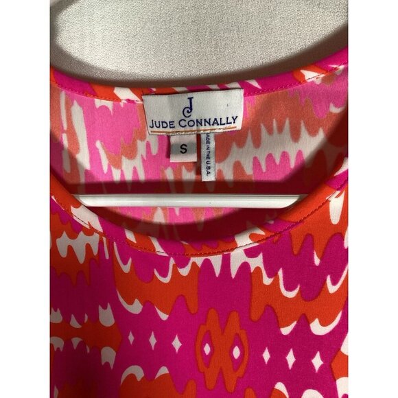 JUDE CONNALLY Bright Geometric Abstract Tank Dress Pockets Small Summer Vacation - Picture 2 of 7